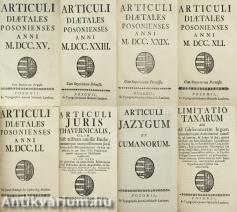 Articuli diaetales anni M. DCC. XV./Articuli diaetales anni M. DCC. XXIII./Articuli diaetales anni M. DCC. XXIX./Articuli diaetales anni M. DCC. XLI./Articuli juris thavernicalis/Articuli jazygum et cumanorum/Limitatio taxarum