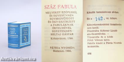 Száz fabula (számozott, bibliofil minikönyv)