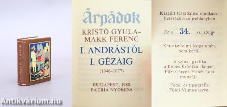 Árpádok (számozott, bibliofil minikönyv) - Plakettel (Kereskedelmi forgalomba nem került.)
