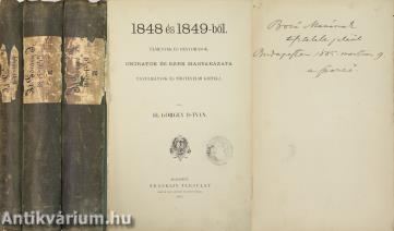 1848 és 1849-ből I-III. (Bozó Manó számára dedikált példány)