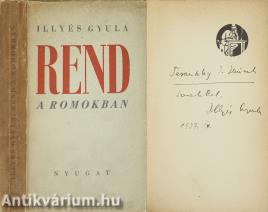 Rend a romokban (Tersánszky Józsi Jenőnek dedikált példány)