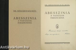 Abesszinia a vadászok paradicsoma (dedikált példány)
