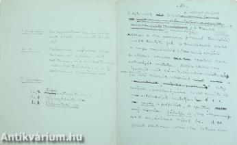 Csáth Géza autográf kézirata