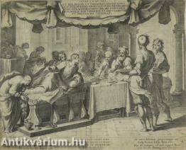 Jézus és a bűnös nő - rézmetszet, papír, 27 cm x 33 cm (cca. 1590 - cca. 1610 körül)