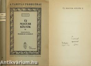 Új magyar költők II. (dedikált példány) (töredék kötet)