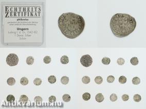 1 db ezüst denár I. Lajos (Anjou Lajos magyar király (1342-1382) korából/1 db ezüst bolgár groschen Második Birodalom, Ivan Alexander és IV. Mihail Aszen (1331-1371) korából/13 db ezüst dénár Luxemburgi Zsigmond (1387-1437) korából