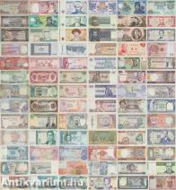 50 országból származó, hajtatlan (UNC) forgalmi bankjegyekből álló egyedi gyűjtemény (80 db)