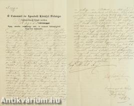 Gróf Mailáth Antal, Gróf Teleki Ferencz és Pauly Károly által aláírt levél