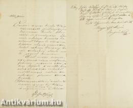 Gróf Dessewffy Károly főszolgabíró és Pongrácz Károly alispán autográf levele tiszteletbeli esküdté való kinevezésről. Balassagyarmat 1864.