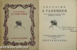 A vadember (Fáy Dezső által Móricz Zsigmondnak dedikált példány) (Borítóterv és rajzok: Fáy Dezső.)