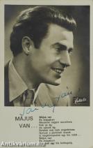 Sárdy János operaénekest ábrázoló fekete-fehér képeslap (aláírt példány)