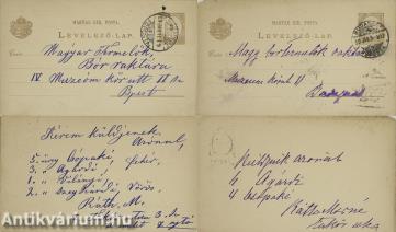 Ráth Mór és felesége által írt levelező-lapok (2 db)