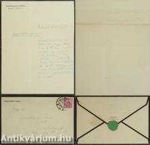 Kosztolányi Dezső autográf levele Hartmann János részére (eredeti borítékkal) (A kötetről írt irodalomtörténeti tanulmány a leírásban olvasható.)