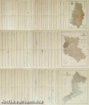 72 db térkép Magyarország vármegyéiről (Rajzolta: Kogutowicz Manó)