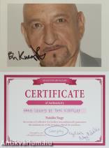 Sir Ben Kingsley Oscar-, Golden Globe- és Grammy-díjas indiai származású angol színész által aláírt színes fotó