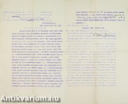 Özv. Alpár Ignácné aláírt levele Szege Sándor szobrászművész részére