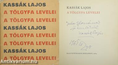 A tölgyfa levelei (dedikált példány) (A védőborítót, a kötéstervet és az avantgárd illusztrációkat Kassák Lajos készítette)