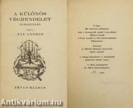 A különös végrendelet (A grafikus Kolozsvári Sándor által aláírt, számozott példány) (Illusztrációk: Kolozsvári Sándor)
