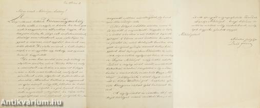 Deák Ferenc, nemeskéri Kiss Pálné Tagyosi Csapó Idának címzett autográf magánlevele (Pest, 1855 decz 18.) (A tételről írt tanulmány a leírásban olvasható.)