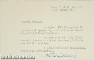 Horthy Miklós által géppel írt levél (aláírt példány)