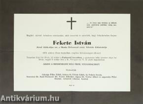 Fekete István gyászjelentése