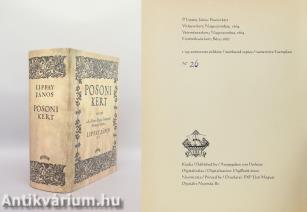 Posoni kert (Számozott, bibliofil, fakszimile kiadás!)