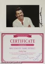 Thomas Anders énekes, zeneszerző - a Modern Talking duo egyik tagja által aláírt színes fotó