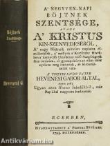 A' negyven-napi böjtnek szentsége