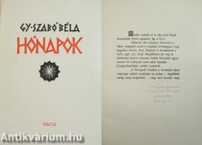 Hónapok (Paczolay Gyula vegyészmérnöknek dedikált példány)