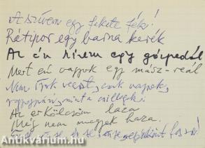 Weöres Sándor és mások többkezes verse - autográf verssorok (A tételről írt irodalomtörténeti tanulmány a leiratban olvasható)