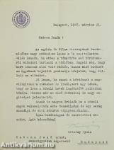 Ortutay Gyula által Katona Jenő részére írt levél (aláírt példány)