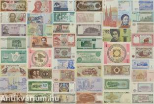 25 országból származó, hajtatlan (UNC) forgalmi bankjegyekből álló egyedi gyűjtemény (25 db)