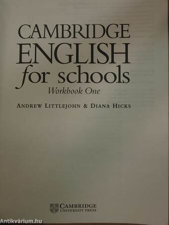 Cambridge English for Schools - Student's Book 1./Workbook 1. - 3 db kazettával