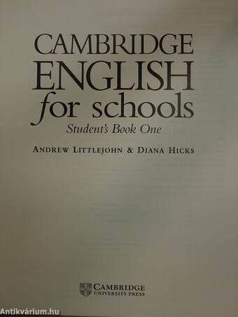 Cambridge English for Schools - Student's Book 1./Workbook 1. - 3 db kazettával