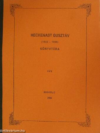 Heckenast Gusztáv (1922-1999) könyvtára