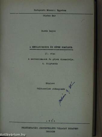 Mechanizmusok és gépek elmélete/Mechanizmusok és gépek elmélete II./Módszertani útmutató és példatár