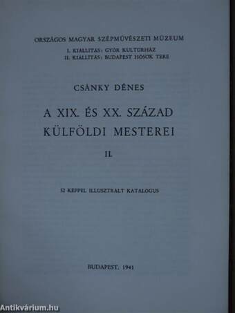 A XIX. és XX. század külföldi mesterei II.