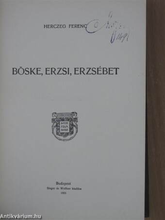 Böske, Erzsi, Erzsébet