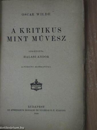 A kritikus mint művész