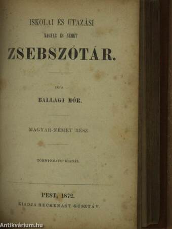 Iskolai és utazási német és magyar/magyar és német zsebszótár (gótbetűs)