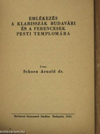 Emlékezés a klarisszák budavári és a ferencesek pesti templomára