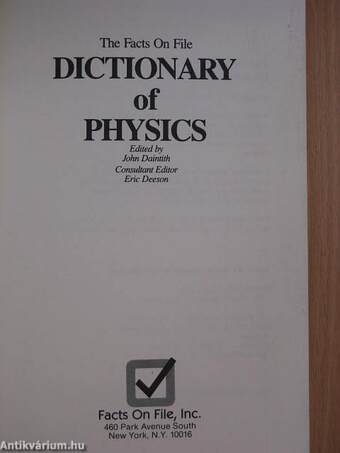 The Facts On File Dictionary of Physics