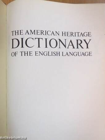 The American Heritage Dictionary of the English language