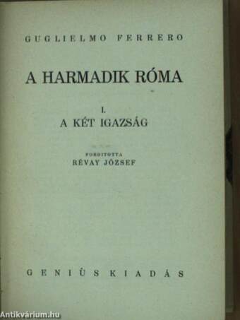 A harmadik Róma I-II.