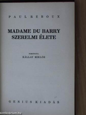 Madame du Barry szerelmi élete