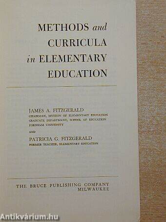 Methods and curricula in elementary education