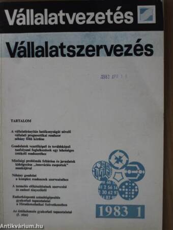 Vállalatvezetés-Vállalatszervezés 1983/1-4.