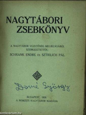 Nagytábori Zsebkönyv 1926