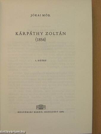 Kárpáthy Zoltán I-II.