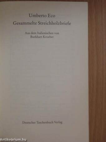 Gesammelte Streichholzbriefe